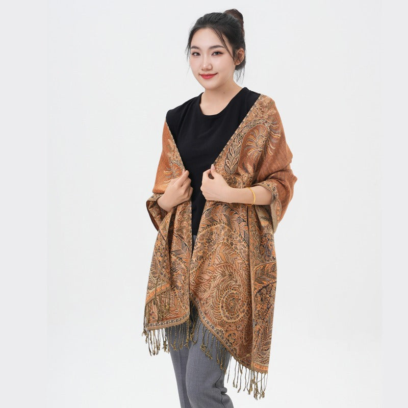 Phoenix Tail Paisley Pashmina Scarf – Thick Warm Wrap Shawl for Women, Luxurious Soft Fabric in 17 Vibrant Colors, Versatile for Formal Events, Everyday Wear & Gifting