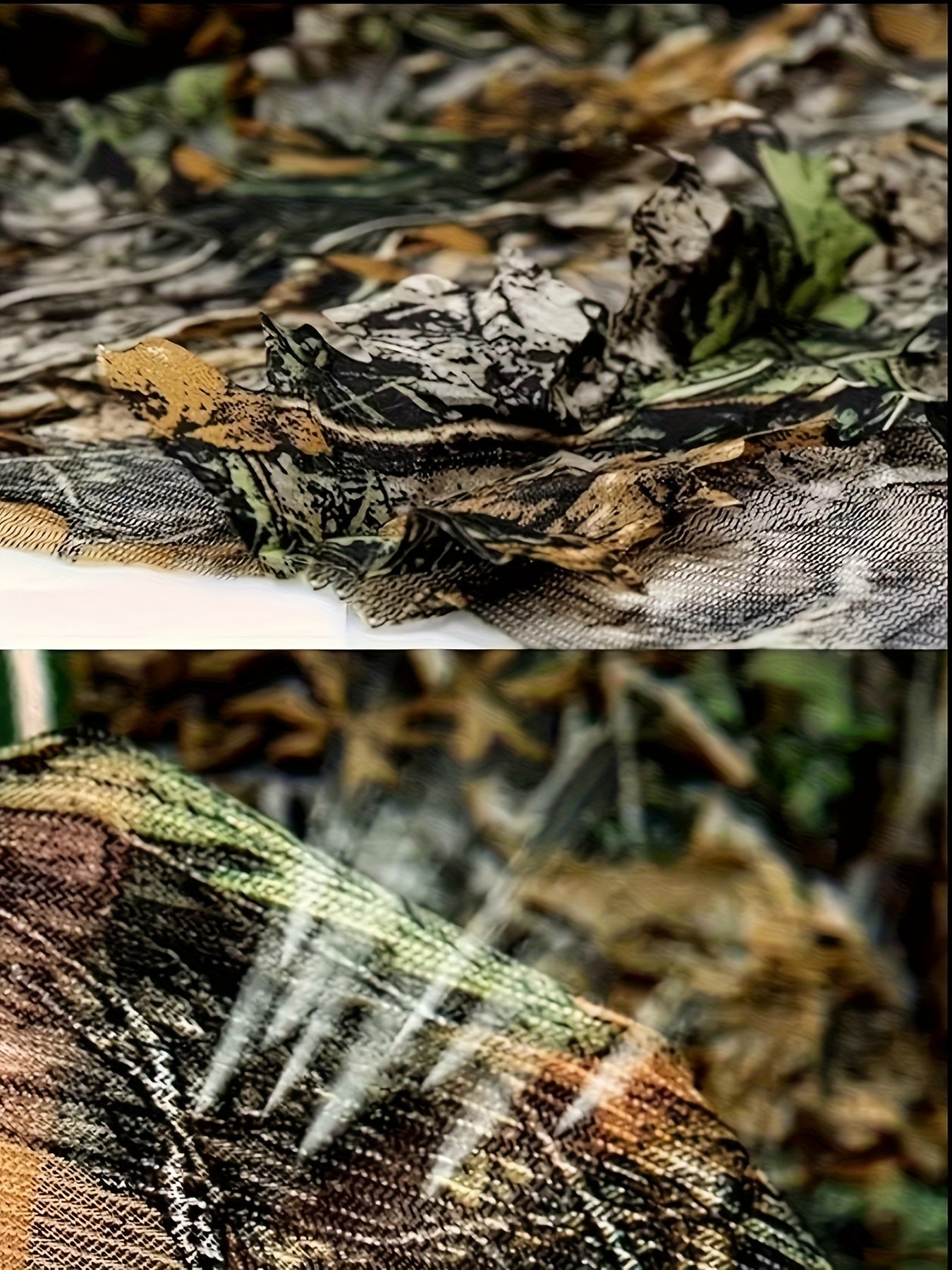 3D Maple Leaf Camouflage Ghillie Suit with Net Hood One Size Fits S-XL – Camo Hunting Suit for Deer Turkey Hunting Bird Watching Airsoft Paintball Survival Games Wildlife Photography Fern Green