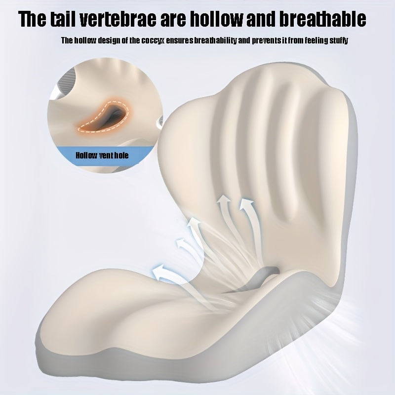 Memory Foam Lumbar Support Cushion for Office Chair & Car Seat – Ergonomic Lower Back & Hip Support Pillow, Breathable Non-Slip Design for Prolonged Sitting Driving Work from Home, 10 Colors