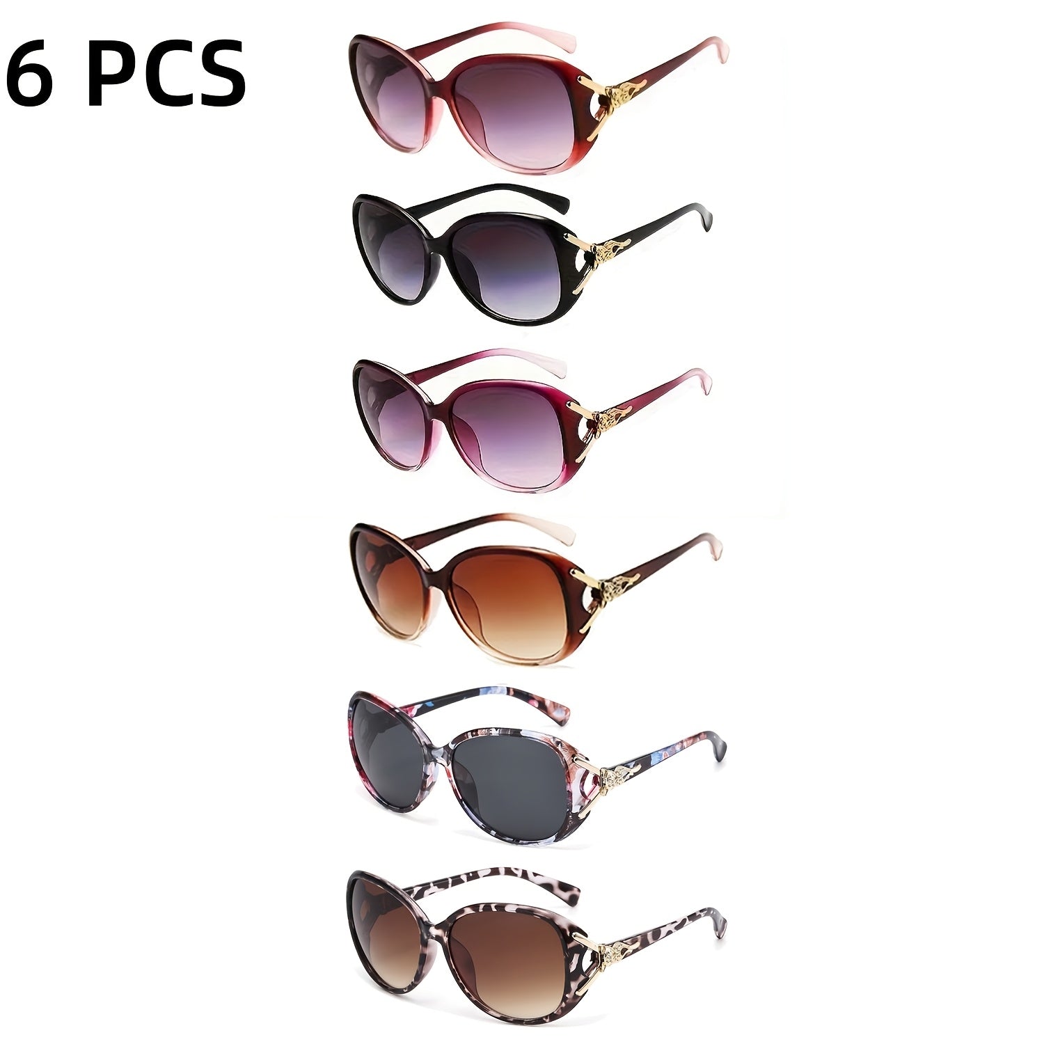 PALESHY Oversized Fashion Sunglasses for Women – UV Protection Anti-Glare Lightweight Summer Eyewear, Available in 3-Pack & 6-Pack, Bulk Sunglasses Set for Beach, Travel & Gifting