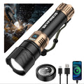 SKYFIRE LED Super Bright Rechargeable Flashlight with Zoom, 4 Modes & Cycling Light – High Lumen Tactical Flashlight for Camping, Outdoor Adventures & Household Emergency Use