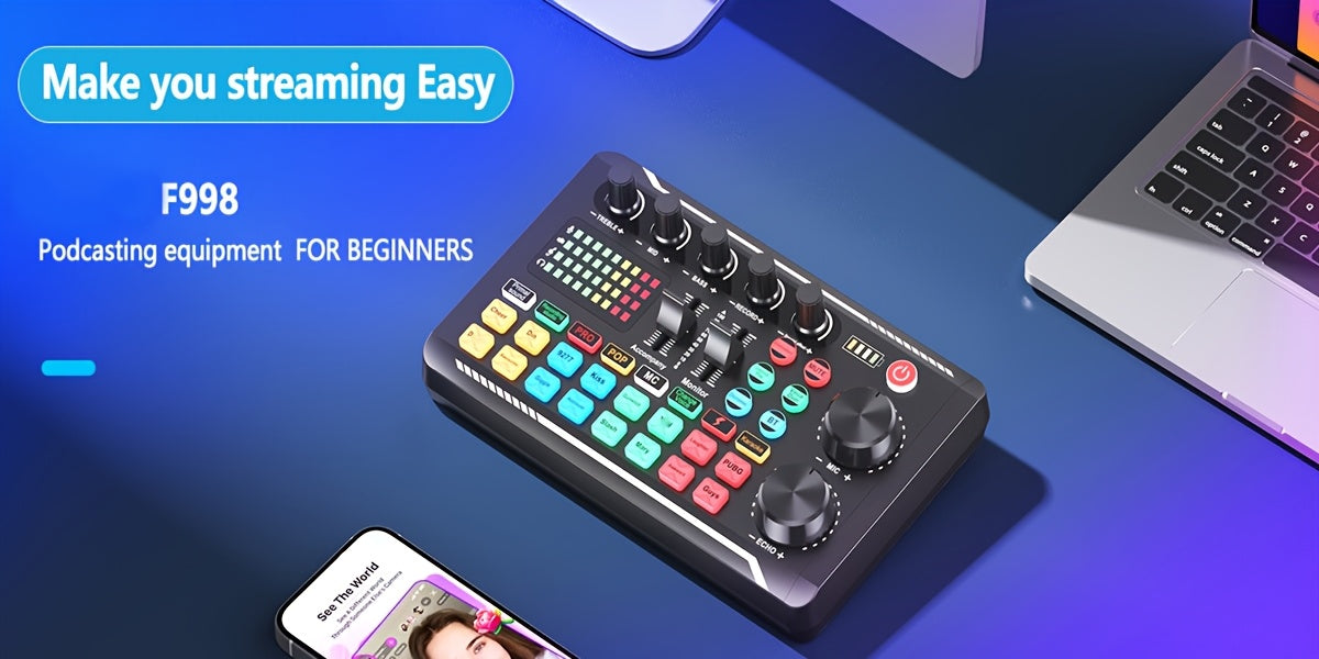 BM-800 Podcast Recording Studio Bundle with Live Sound Card, Voice Changer & Earphones – Complete Audio Interface Kit for Streaming, Vlogging & Live Broadcast, Multiple Models Available