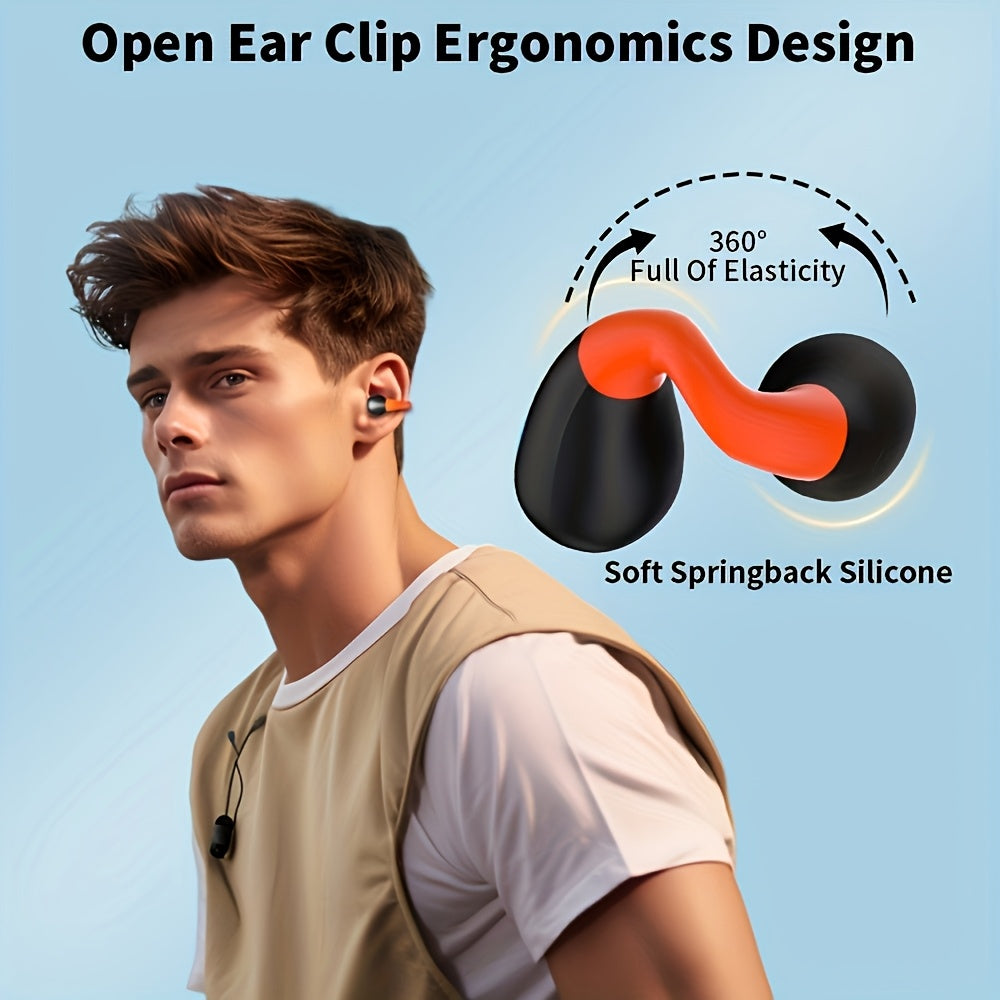Open-Ear Wireless Earphones Bluetooth 5.4 TWS 360 Ambient Awareness ENC Clear Calls Touch Control Sport Fitness Earbuds All-Day Comfort Secure Fit Black Rose Pink White