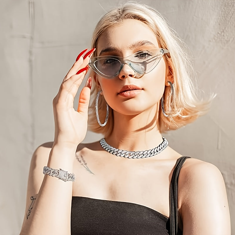 925 Sterling Silver Cuban Chain Necklace and Bracelet Set for Women – 2 Piece Cuban Link Jewelry Set Elegant Lightweight 11.89g Gift for Christmas Birthday Valentine's Day Anniversary