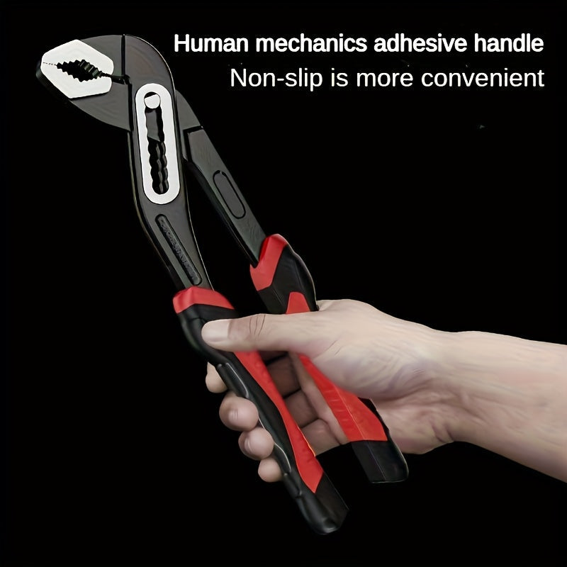 Heavy Duty Adjustable Water Pump Pliers 8 10 12 Inch Large Opening Quick Adjustment Channel Lock Style for Plumbing Pipeline Bathroom Construction Car Maintenance DIY Repair