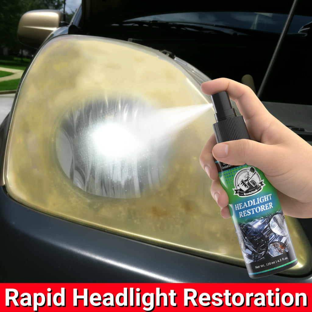 Headlight Restoration Liquid 4.06oz – No Polishing Required, Instantly Clears Cloudy & Yellowed Lenses, Quick DIY Headlight Repair Solution, Enhances Visibility & Brightness, Universal Fit for All Car Models, Headlight Cleaner & Refurbishment Fluid