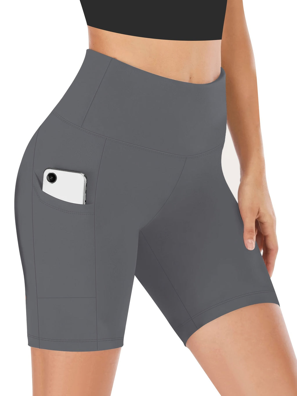 High-Waisted Yoga Shorts for Women, Sweat-Absorbing High-Elasticity Cycling Shorts with Tummy Control, Stretchy Training Running Sports Shorts for Gym Fitness Casual Wear