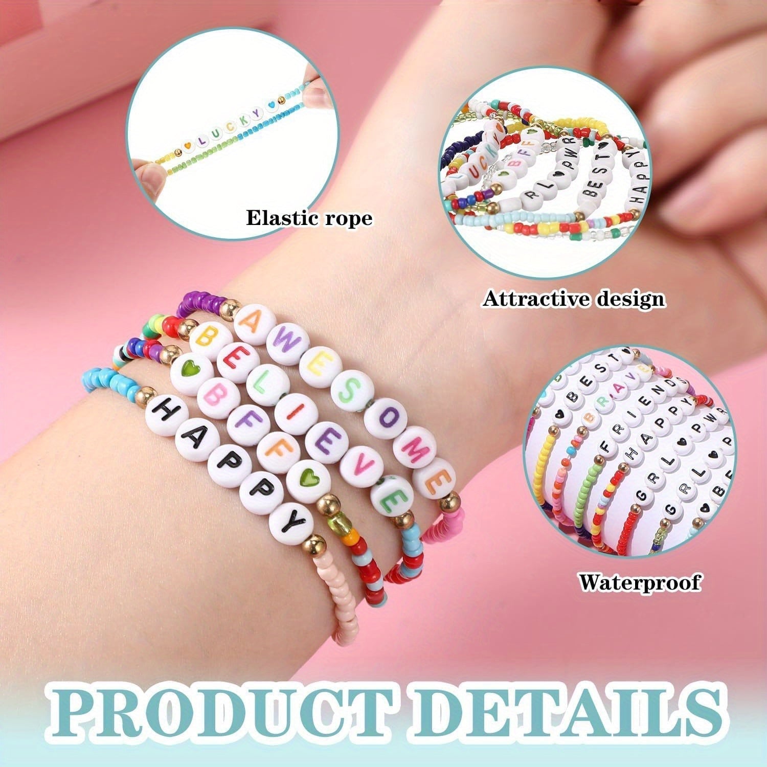 96 Pcs Y2K Beaded Friendship Bracelets Set for Women Teen Girls – Colorful Stackable BFF Party Favors Bulk Bracelet Pack Trendy Jewelry Gift Birthday Valentine's Day Easter Christmas