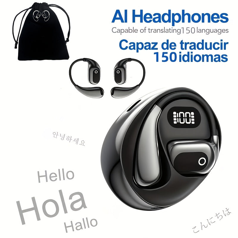 AI Translation Earbuds 144 Languages – 0.3s Instant Voice Interpreter, Noise Reduction & 40-Hour Battery Life for Travel Business International Communication