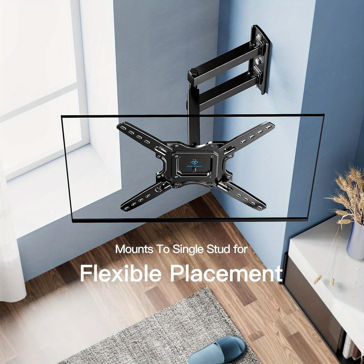 Full Motion TV Wall Mount for 26-60 Inch TVs Up to 77 lbs Swivel Tilt Extension Arm Stainless Steel TV Bracket Max VESA 400x400mm Fits Most Flat Curved Screen TVs