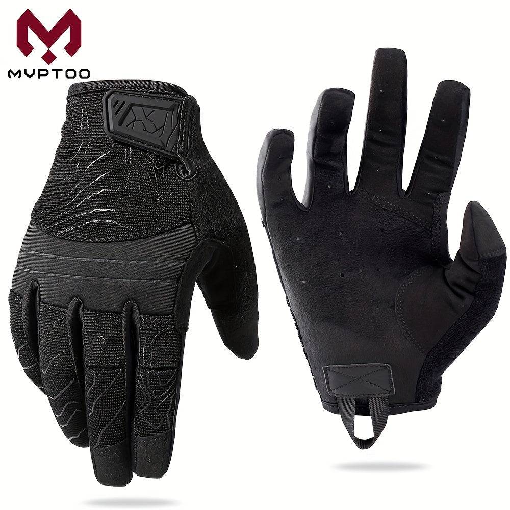 Breathable Tactical Full Finger Gloves with Touchscreen Tips – Anti-Slip Professional Gloves for Driving Cycling Shooting Outdoor Sports Men Women S L XL Black Green
