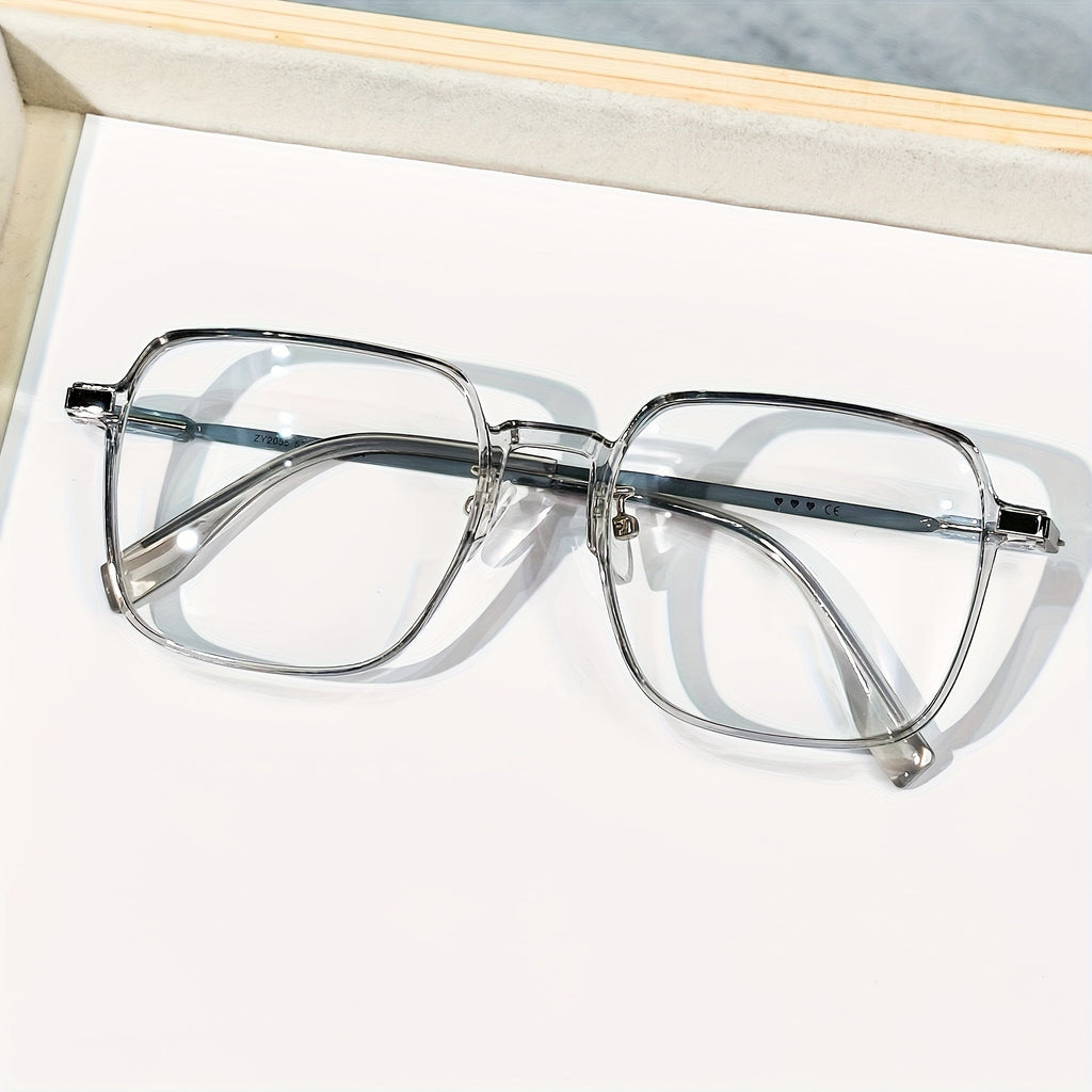 Oversized Blue Light Blocking Reading Glasses for Men & Women – Clear Lens Anti-Blue Light Computer Readers, Metal Spring Hinge, +1.0 to +4.0 Diopters, 4 Colors