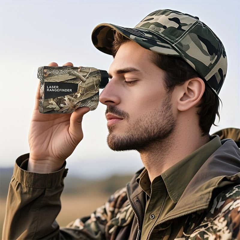 Laser Rangefinder 1200 Yards 6X Magnification Rechargeable – Slope Compensation Flagpole Lock Speed & Altitude Measurement Golf & Hunting Camo Rangefinder with Unit Conversion, LA12 Model