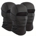 3 Pack Men's Balaclava Face Mask Windproof Moisture-Wicking Breathable Polyester Ski Hood for Outdoor Sports Cycling Fishing Hiking Hunting – Camouflage & Solid Colors All-Season Headwear