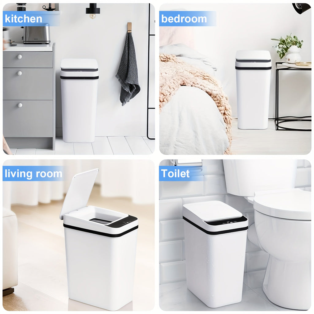 Automatic Touchless Trash Can 2 Pack – 4 Gallon & 2.8 Gallon Motion Sensor Trash Bin with Lid, Slim Smart Garbage Can for Bathroom, Bedroom, Office, Kitchen, Living Room
