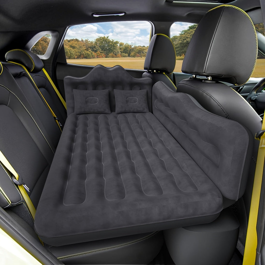 Inflatable Car Mattress for Back Seat SUV Truck MPV – Portable Air Bed with 2 Pillows for Camping Road Trips Outdoor Travel Dark Blue