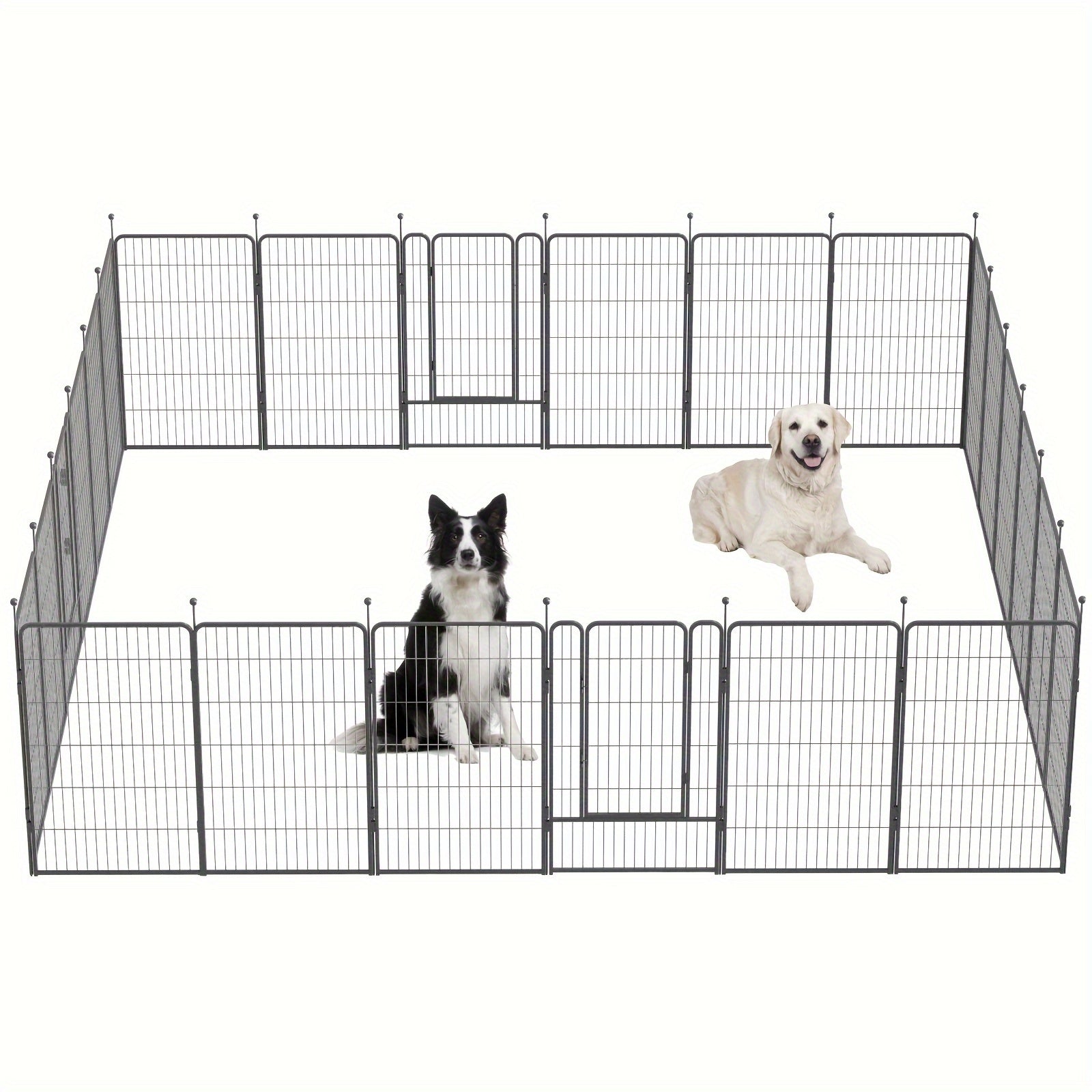Outdoor Dog Playpen 8 Panels 32 Inch Hammer Design – Pre-Assembled Garden Dog Enclosure for Small to Medium Dogs, Yard Fence Barrier, Expandable Animal Pen