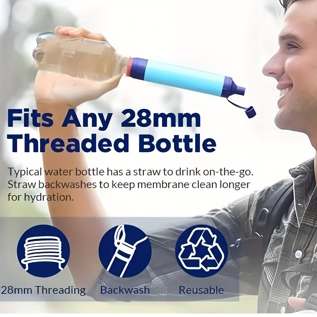 Water Filter Straw Kit with Lanyard & Extension Tube – ABS Portable Purifier Straw Removes Bacteria & Protozoa for Camping Hiking Backpacking Travel Emergency Survival Preparedness, 1 2 4 6 Pack
