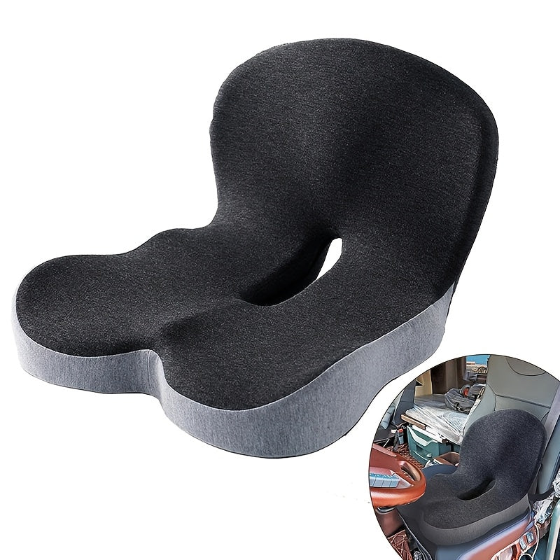 Ergonomic Memory Foam Seat Cushion with Back Support – Non-Slip Office Chair Gaming Chair Car Seat Pad for Hip & Tailbone Pain Relief, Long Sitting Comfort