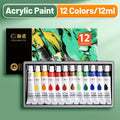 Acrylic Paint Set 12 18 24 or 36 Colors 0.41oz Tubes – Fade-Resistant Non-Toxic Fast-Drying Acrylic Paints for Canvas Wood Rock Fabric Ceramics Clothing and Wall Art – Beginner and Professional Artist Supplies