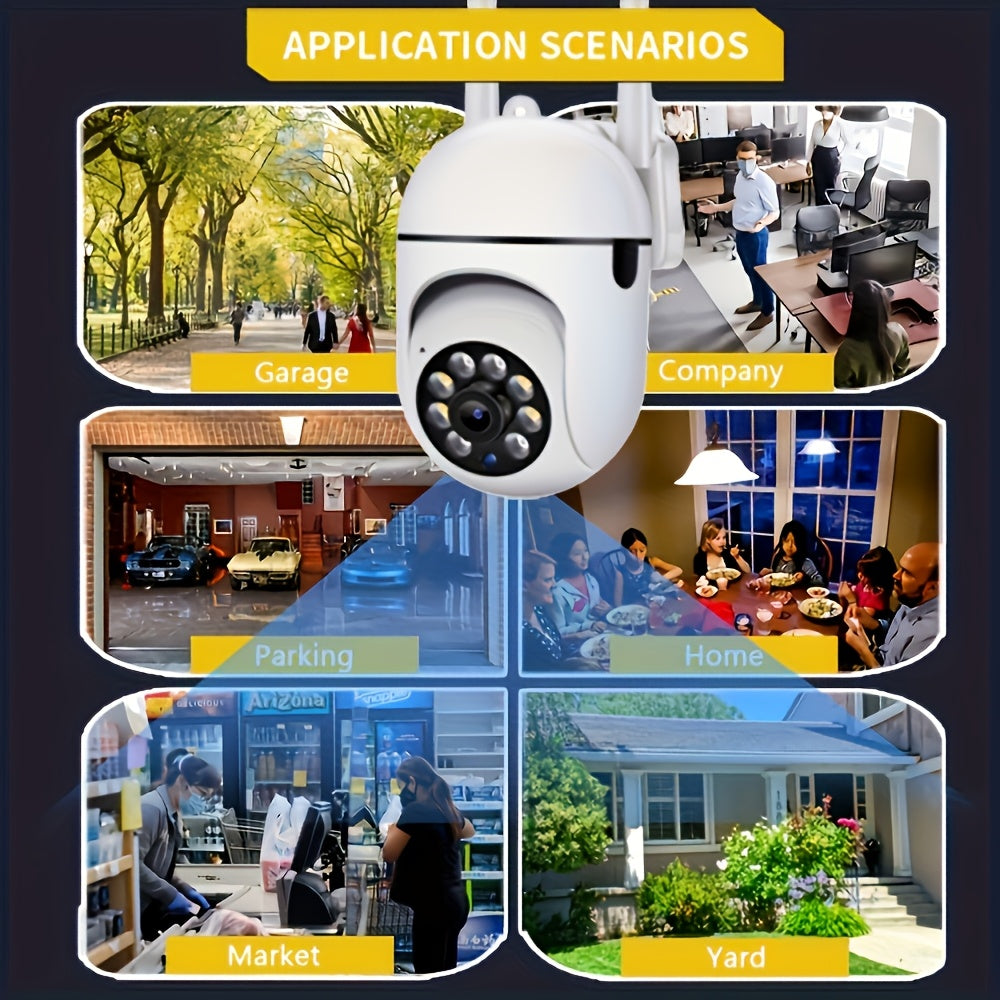 1080P 360° WiFi Panoramic Security Camera – Wireless Indoor Surveillance with Two-Way Audio, Motion Detection, Night Vision, USB Powered, SD Card & Cloud Storage, Smartphone Compatible