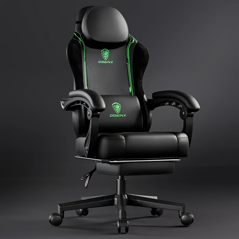 Ergonomic Gaming Chair Racing Style High Back Lumbar Support Five-Wheel Swivel Velvet PU Leather Adjustable Recliner Office Chair Adults Teens Multi-Color