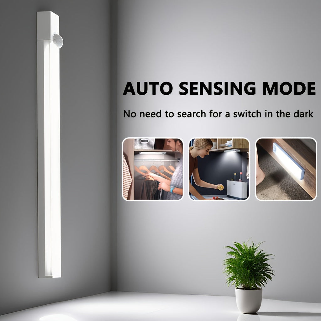 6pcs Smart LED Motion Sensor Cabinet Light – USB-C Rechargeable, 3 Adjustable Modes, Magnetic Mount, Wireless Night Light for Kitchen, Closet, Bedroom, Stairs, Hallway & Bathroom