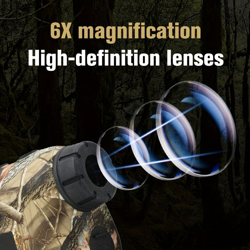 Laser Rangefinder 1200 Yards 6X Magnification Rechargeable – Slope Compensation Flagpole Lock Speed & Altitude Measurement Golf & Hunting Camo Rangefinder with Unit Conversion, LA12 Model