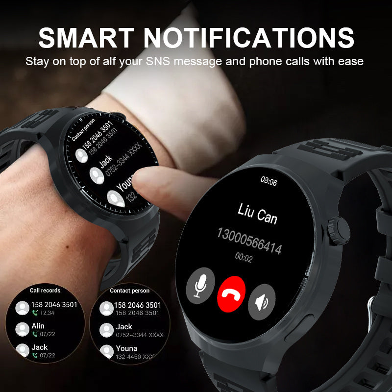 Round Smartwatch 2.01" Extra Large Screen Wireless Calling – 100+ Sports Modes Sleep Monitor Heart Rate Pedometer Games Weather Calculator Fitness Tracker for Men Women iPhone Android